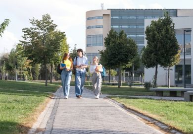 Students on campus during summer