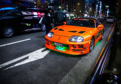 Toyota sports car on the streets of Tokyo, Japan