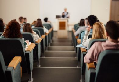 Students at a university lecture hall 