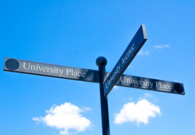 University direction sign