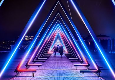 glowing tunnel of triangles glowing tunnel of triangles