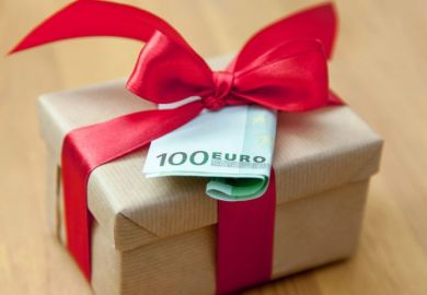 Gift with 500 euro note attached