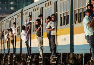 People Traveling on a train in Sri Lanka