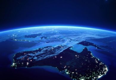 View of Australia from space at night