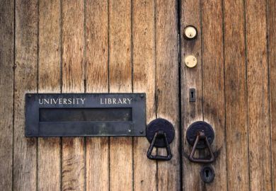 Door to the university library closed