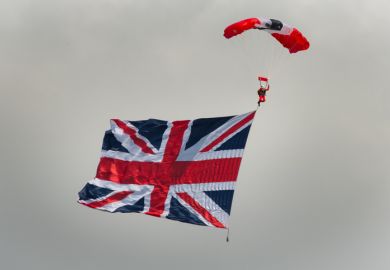British Army Parachute Regiment parachutist at Duxford Airshow