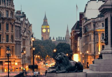 View of Big Ben from Trafalgar Square