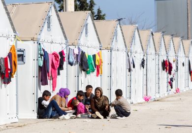 Refugees living in tents