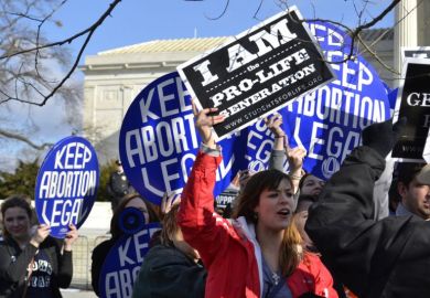 Pro-choice and pro-life protesters