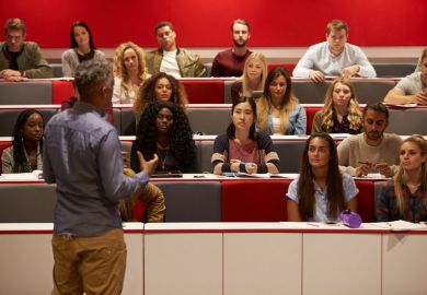 Students in a lecture hall Lecture, boring, lecturer, students
