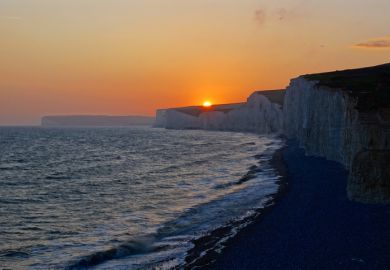 Sunset over cliffs Sunset over cliffs