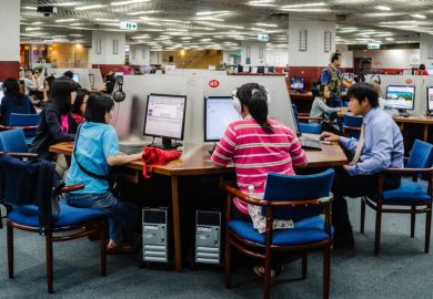 People searching information on internet in National Taiwan Library.
