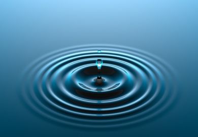 raindrop hitting water to create ripple as a way to show impact in research