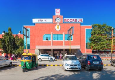 Indore train station on February, 17, 2014, Indore, India.