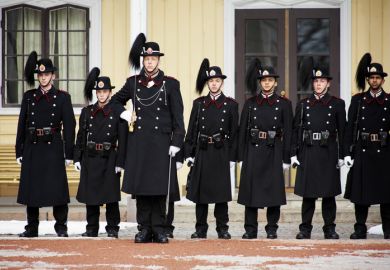 Ceremony of changing of Royal Guards near the Royal Palace, Oslo