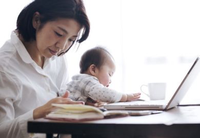 Female researcher with child