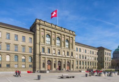 Facade of the main building of the Swiss Federal Institute of Technology in Zurich