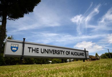 Signage for the Epsom Campus of the University of Auckland in New Zealand