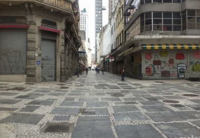 Sao Paulo street empty during coronavirus lockdown