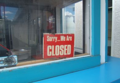 Closed sign in a shop window