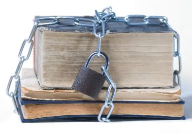 'Copyright' padlock around book