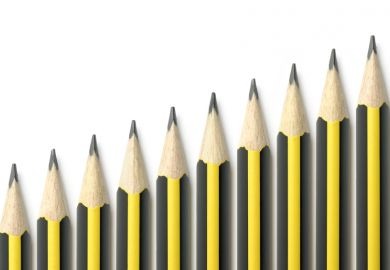 Pencils in a row