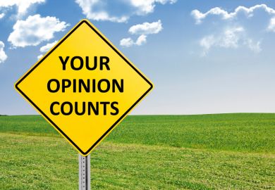 Sign saying 'Your Opinion Counts'