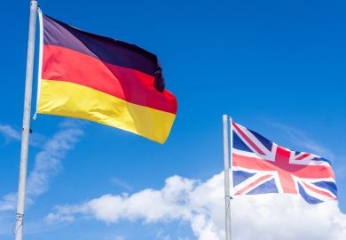 British and German flags