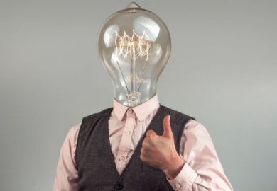 Man with lightbulb head