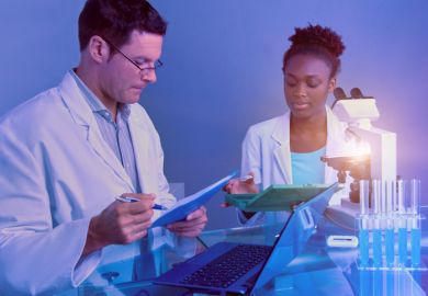 A senior white scientist and a junior black scientist