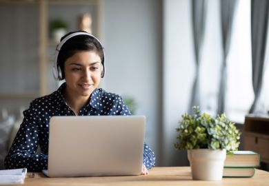 A student studying online
