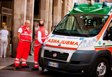 Ambulance in Milan, Italy Ambulance in Milan, Italy