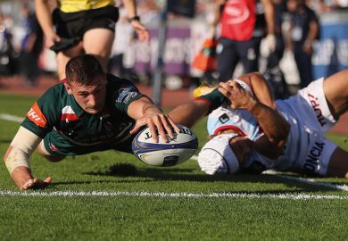 Jonny May scoring try against Montpellier in European Champions Cup