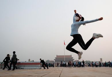 Woman jumps in Chinese city