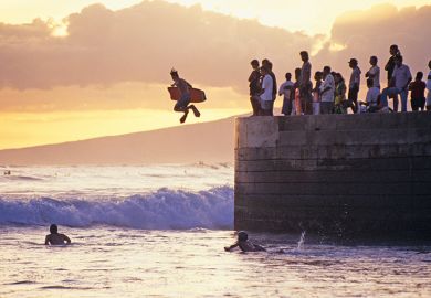 Jumping into the sea