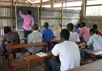 Kenyan students studying in class