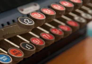 Keys of vintage cash register Keys of vintage cash register