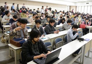 Mostly male students at Kyoto University, Japan. To illustrate how efforts to address gender inequality in higher education in Japan aren’t working. Mostly male students at Kyoto University, Japan. To illustrate how efforts to address gender inequality in higher education in Japan aren’t working.