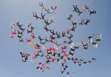 Large formation of skydivers