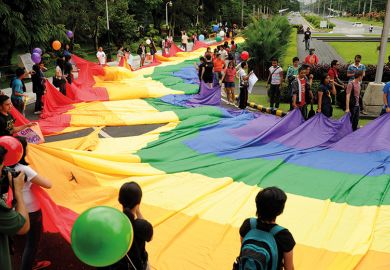 Large rainbow pride flag