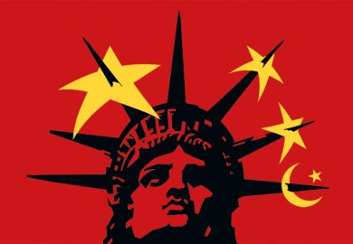 Statue of Liberty with Chinese stars Statue of Liberty with Chinese stars