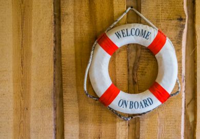 Life buoy with the text welcome on board