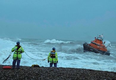 Lifeboat in rough seas