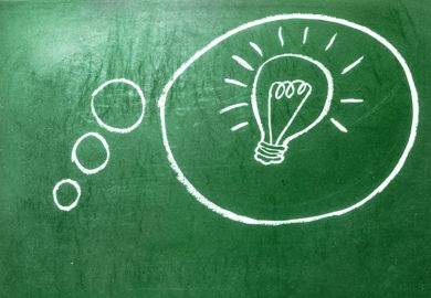 An illustration showing someone having a bright idea