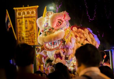 Lion dancing in China