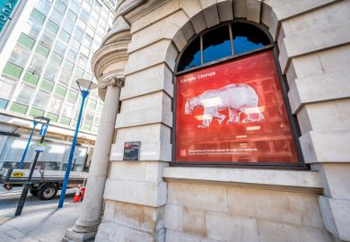 London, UK - June 26, 2018 London School of Economics sign for climate change at college university business red logo LSE