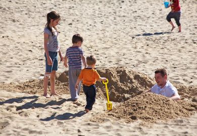 Digging a hole on the beach