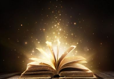 Magic book with shining lights