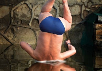 Man diving into water