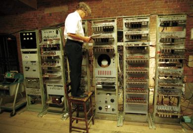 Man recreating Tom Kilburn's computer, The Baby, Manchester Science Museum